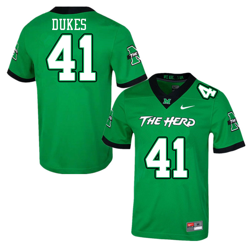 Men #41 J.T. Dukes Marshall Thundering Herd College Football Jerseys Sale-Green - Click Image to Close